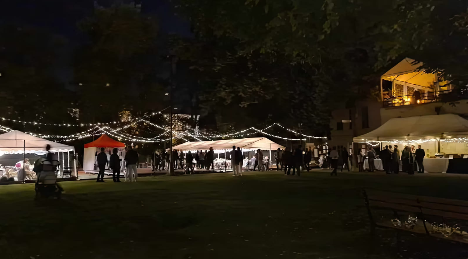 Night view of the social event venue